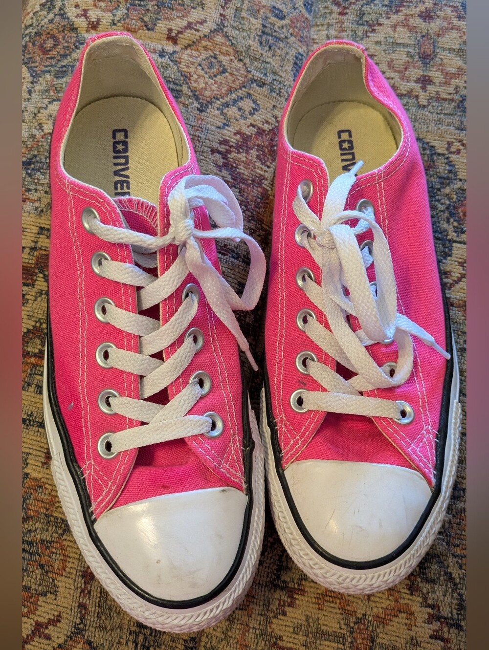Converse Pink Low Top Canvas Sneakers
